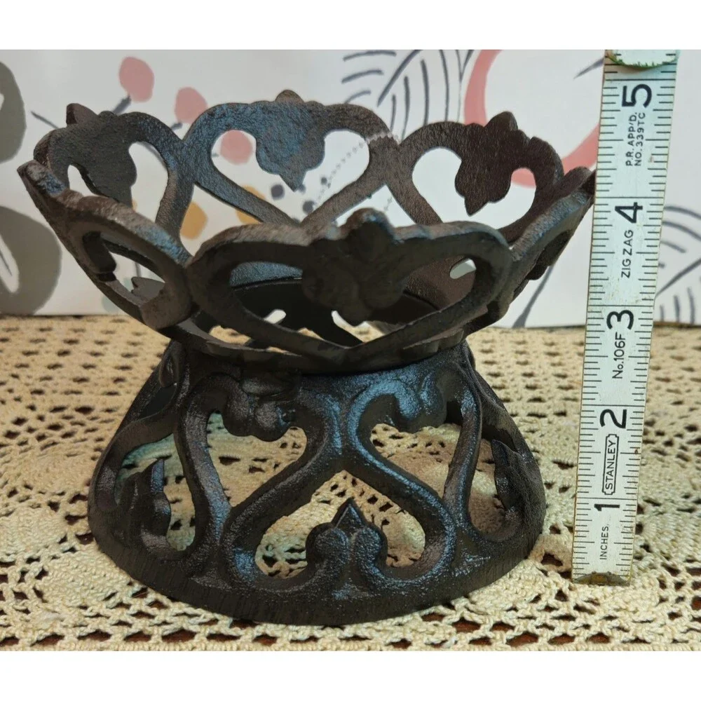 NWT Wrought Metal Console Bowl Stand Holder Scroll Design